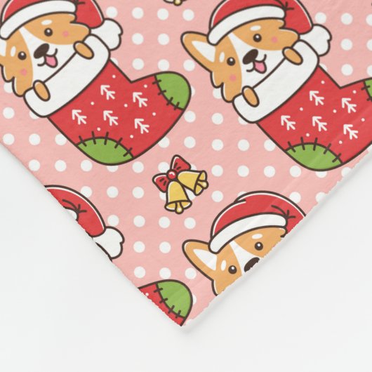 Corgi Fleece Blanket Cute Kerstmis (Hoek)