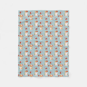 Corgi Fleece Blanket Cute Kerstmis