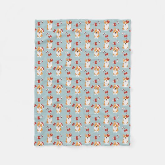 Corgi Fleece Blanket Cute Kerstmis (Voorkant)