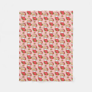 Corgi Fleece Blanket Cute Kerstmis Deken