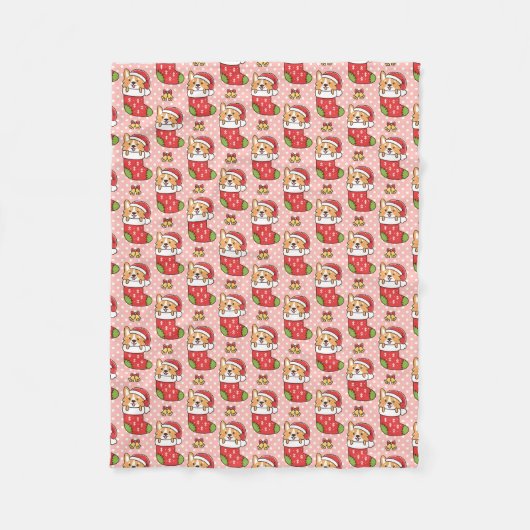 Corgi Fleece Blanket Cute Kerstmis Deken (Voorkant)