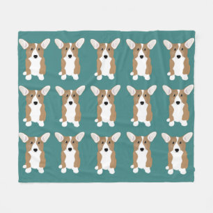 Corgi Fleece Blanket Deken