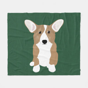 Corgi Fleece Blanket Deken