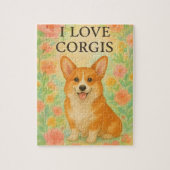 Corgi floral puzzel (Verticaal)