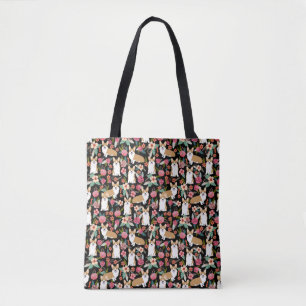 Corgi floral tas - zwart