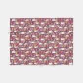 Corgi florals deken - paars (Voorkant (Horizontaal))