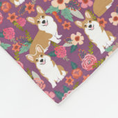 Corgi florals deken - paars (Hoek)