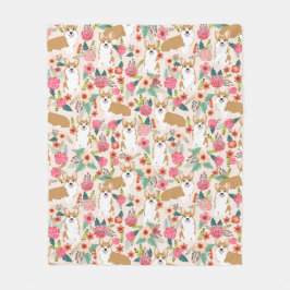 Corgi Florals deken - schattig corgi cadeau