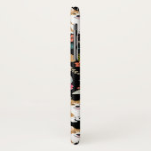 Corgi Florals i iPhone case - zwart (Achterkant/links)