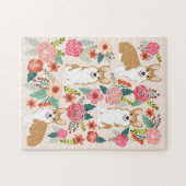 Corgi  Florals Legpuzzel (Horizontaal)