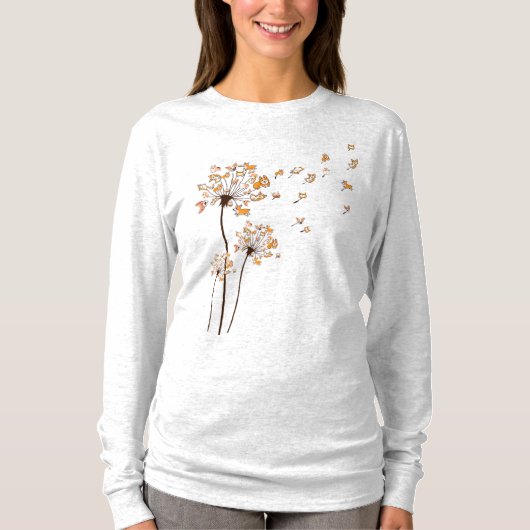 Corgi Flower Fly Dandelion Shirt Cute Dog Lover (Voorkant)