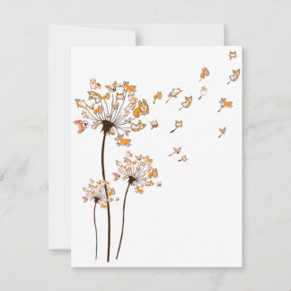 Corgi Flower Fly Dandelion Shirt Cute Dog Lover Kaart