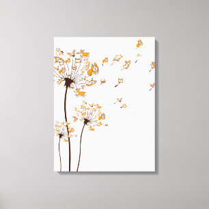 Corgi Flower Fly Dandelion Shirt Cute Hondenliefhe Canvas Afdruk