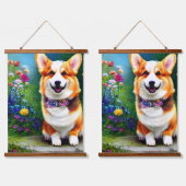 Corgi Flower Garden Hangend Wandkleed (Dubbel)