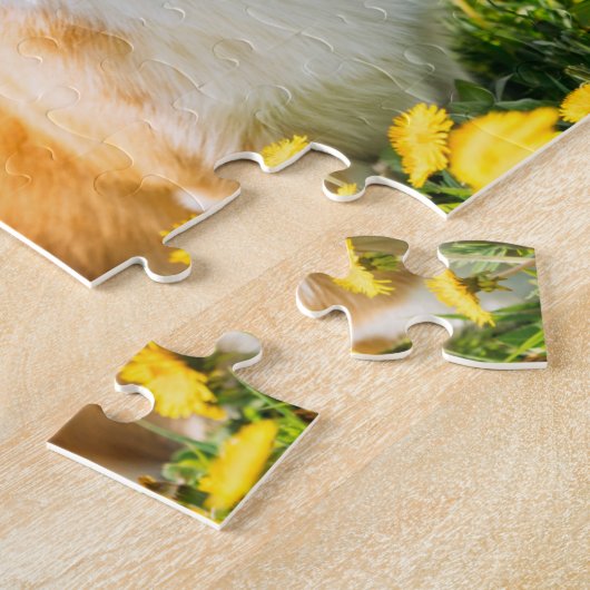 Corgi Flowers Puzzle Legpuzzel (Zijkant)