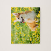 Corgi Flowers Puzzle Legpuzzel (Verticaal)