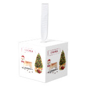 Corgi Funny kersthond met boom Decoratie (Voorkant hoekig)