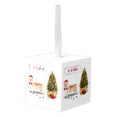 Corgi Funny kersthond met boom Decoratie (Achter hoekig)