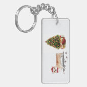 Corgi Funny kersthond met boom Sleutelhanger (Voorkant Links)