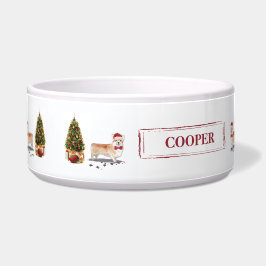 Corgi Funny kersthond met boom Voerbakje