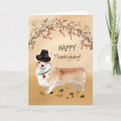 Corgi Funny Pilgrim Pet Thanksgiving Kaart (Voorkant)