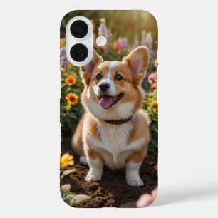 Corgi Garden Fun iPhone 16 Hoesje