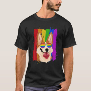 Corgi Gay Pride LGBT Rainbow Flag Hondenliefhebber T-shirt