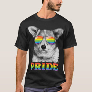 Corgi Gay Pride Lgbt Rainbow Flag Sunbribril Lgbtq T-shirt