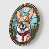 Corgi Gebrandschilderd Glas Kerstmis Grote Klok (Hoek)
