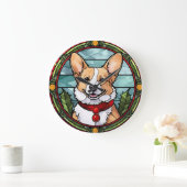 Corgi Gebrandschilderd Glas Kerstmis Grote Klok (Huis)