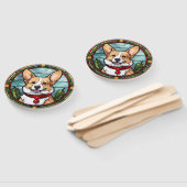 Corgi Gebrandschilderd Glas Kerstmis Handwaaier (Niet-gemonteerd)