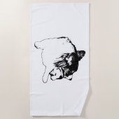 Corgi, gedurfde monochrome lijnen strandlaken (Voorkant)
