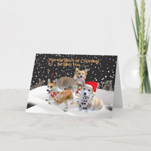 Corgi Geest van Kerstmis Feestdagen Kaart