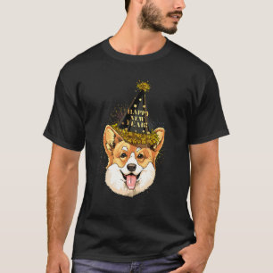 Corgi Gelukkig Nieuwjaar 2021 Hond Nieuwjaarsfeest T-shirt