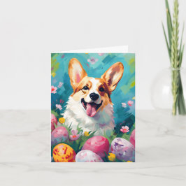 Corgi Gelukkig Pasen Kaart