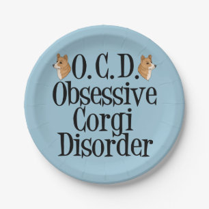Corgi geobsedeerd papieren bordje