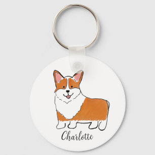 Corgi gepersonaliseerd sleutelhanger