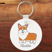 Corgi gepersonaliseerd sleutelhanger (Voorkant)