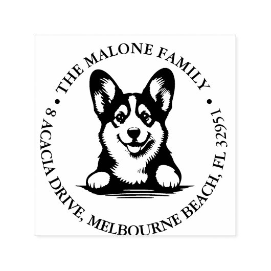 Corgi gepersonaliseerd thema  zelfinktende stempel (Design)