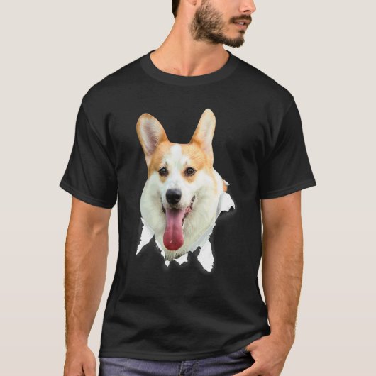 Corgi Gescheurde Stof Voor Hond Hond Moeder T-shirt (Voorkant)