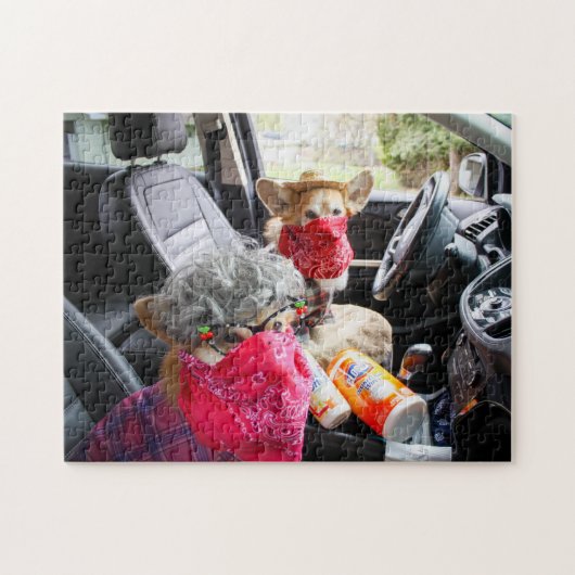 Corgi-gezichtmaskerpuzzel Legpuzzel (Horizontaal)