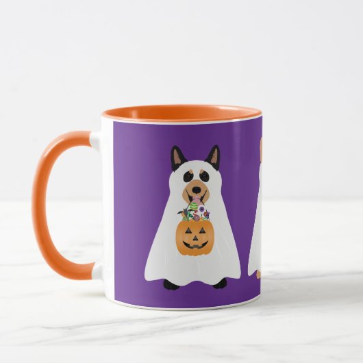 Corgi Ghost Dogs Halloween Mok (Links)