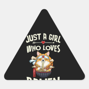 Corgi Gift Gewoon een meisje dat van Ramen Kawai Sticker