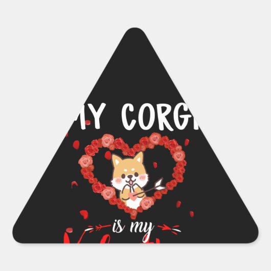 Corgi Gift | Mijn corgi is mijn Valentijn Sticker (Voorkant)