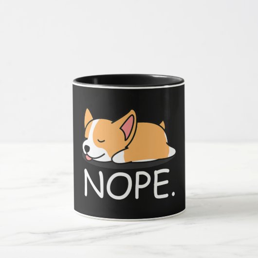 Corgi Gift | Nope Lazy Corgi Dog - Nope niet vanda Mok (Midden)