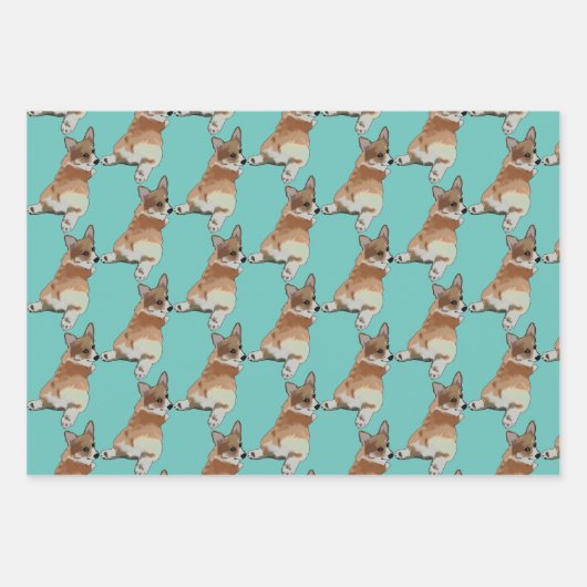 Corgi Gift Wrap Set Inpakpapier Vel (Voorkant)