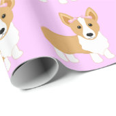 Corgi Girl Dog met roze bogen Cadeaupapier (Rol Hoek)