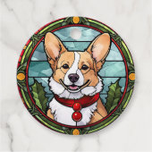 Corgi Glas in lood Kerst Bedankjes Labels (Achterkant)