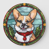 Corgi Glas in lood Kerst Grote Klok (Voorkant)