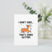 Corgi Glitter Briefkaart (Staand voorkant)